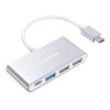 Rozbočovač Lention 4v1 USB-C na USB 3.0 + 2x USB 2.0 + USB-C (stříbrný)