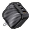 INVZI GanHub 2x USB-C + USB síťová nabíječka, 65 W, EU/UK/AU/USA (černá)