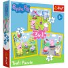 TREFL 34849 Puzzle 3w1 Wesoły dzień Peppy