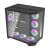 Počítačová skříň Darflash FT418 PRO + 7 ventilátorů aRGB (černá)