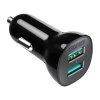 Nabíječka do auta Choetech C0051, 30W QC 3.0 se dvěma porty (černá)