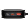 Powerbanka Baseus Qpow PRO s kabelem Lightning, portem USB-C a USB 20000 mAh, 20 W (černá)