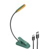 Bezdrátová lampička GLCSNTBL102G Glocusent mini s klipem na knihu, USB-C Green