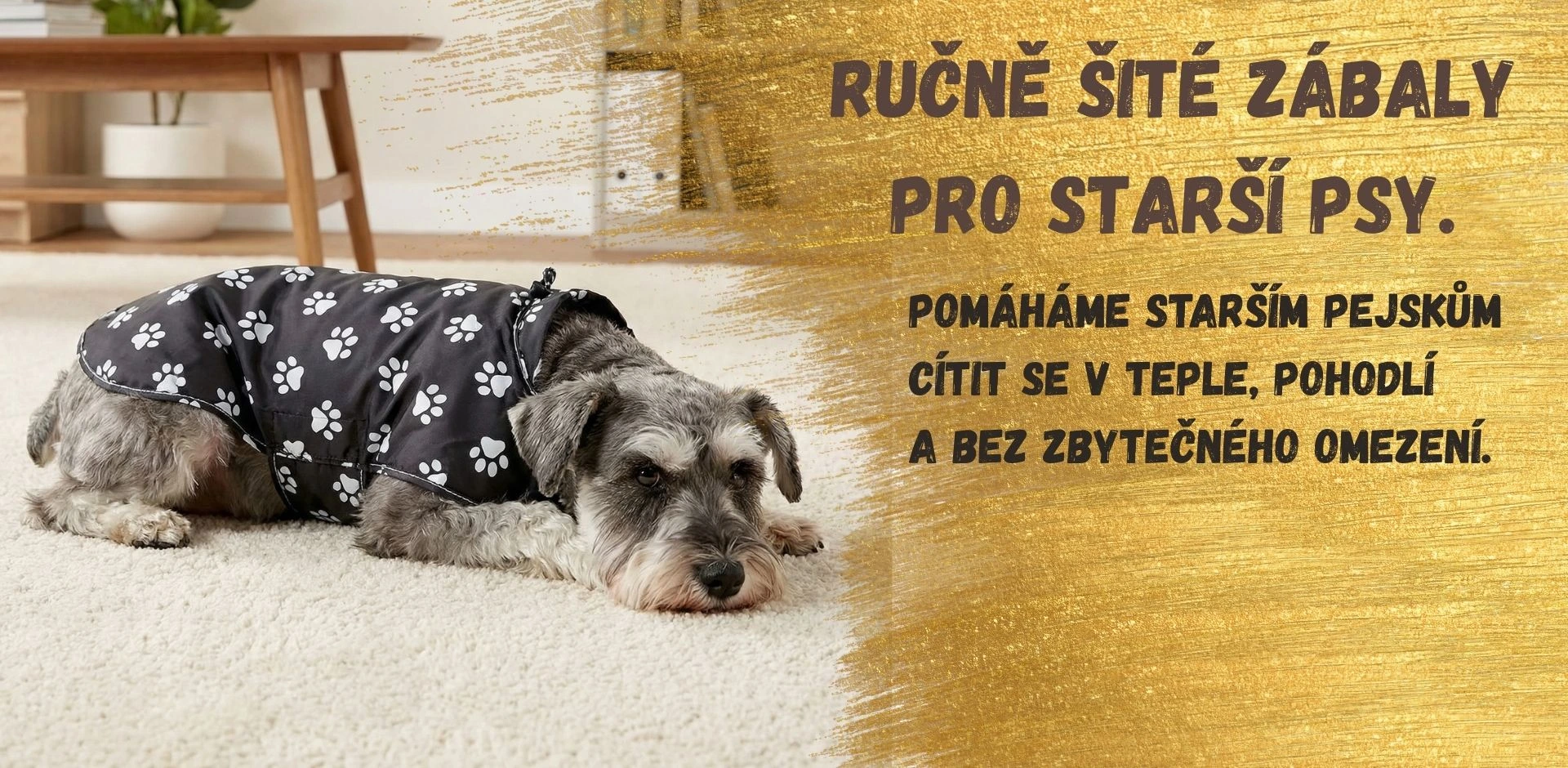 Ručně šité oblečky pro starší psy.