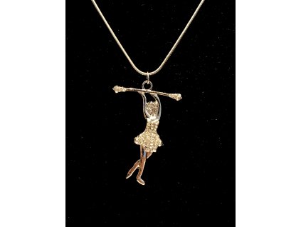 1209 retizek na krk s mazoretkou stribrne kaminky