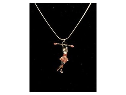 1212 1 retizek na krk s mazoretkou ruzove kaminky