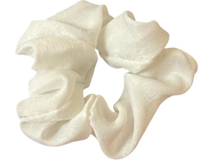 2611 scrunchies gumicka do vlasu bila perletova