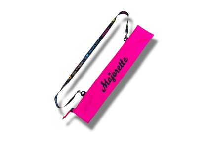 Pink baton case - black print