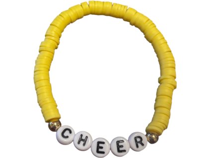 Náramek s korálky CHEER, žlutý