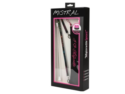 Sada pro mažoretky MISTRÁL BÍLÁ  Hůlka + Omotávka + Obal | Potisk Jména ZDARMA