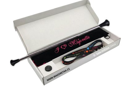 Twirling set STAR BLACK  Wand + Grip Tape + Case | Name Print FREE