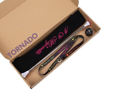 Sada pro mažoretky TORNÁDO BÍLÁ  Hůlka + Omotávka + Obal | Potisk Jména ZDARMA