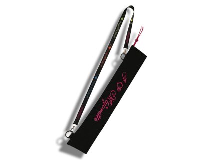 Baton case black - pink print