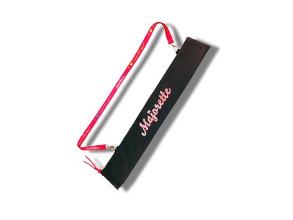 Baton case black - pink glitter print