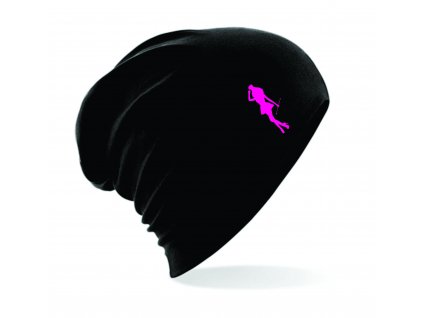 Bavlněná čepice černá (Barva Růžová)