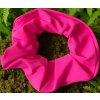Scrunchies - gumki do włosów - neonowa róż gumka