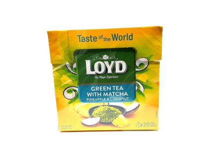 Loyd čaj Zelený s príchuťou matcha, ananás a kokos 20 x 1,5 g