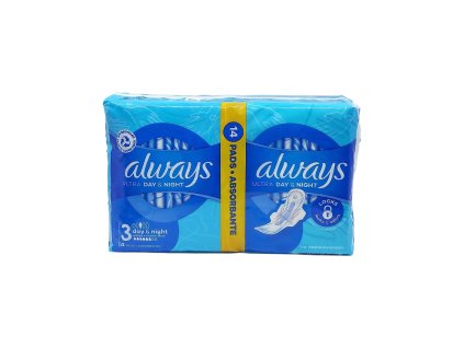 Always Ultra Day & Night hygienické vložky s krídelkami 14 ks