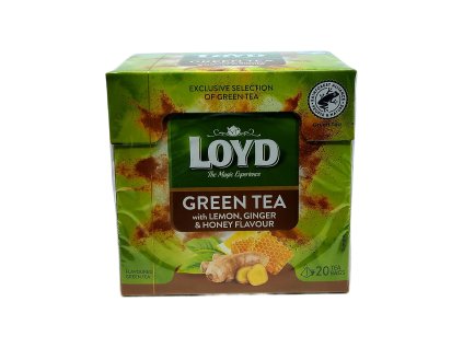 Loyd čaj Zelený s príchuťou citrónu, medu a zázvoru 20 x 2 g