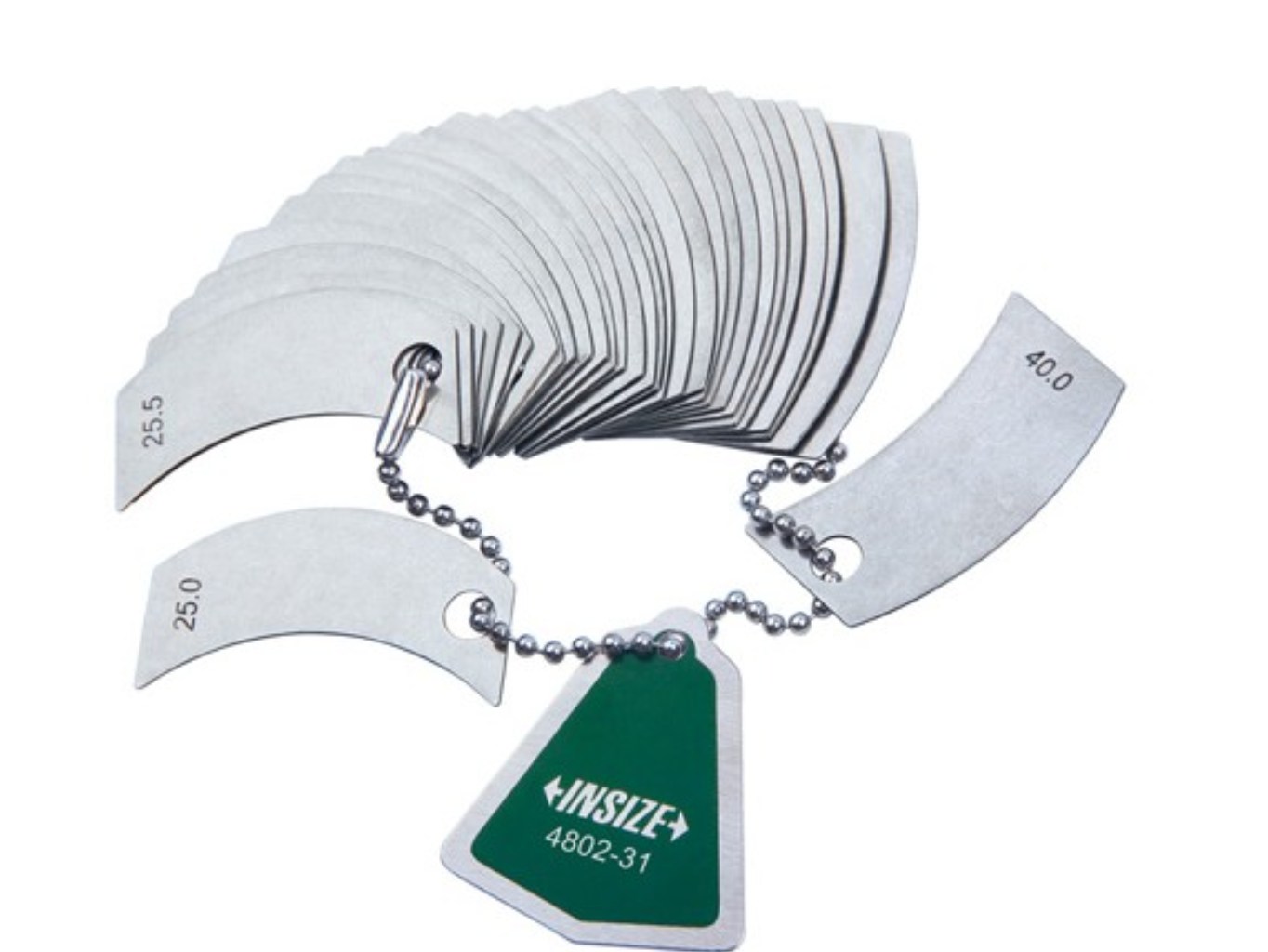 Rádiuszmérő sablon 31 lemezes készlet, 25-40 mm - Insize