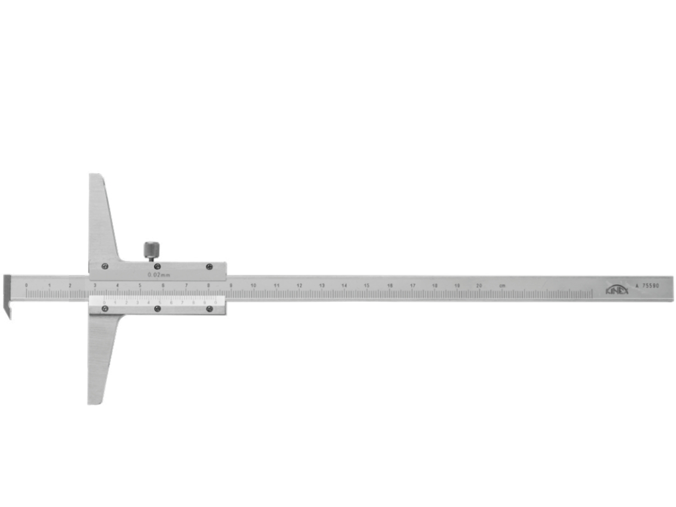 KINEX » K-MET Nóniuszos mélységmérő horgas véggel 0-500/0.02 mm - Kinex