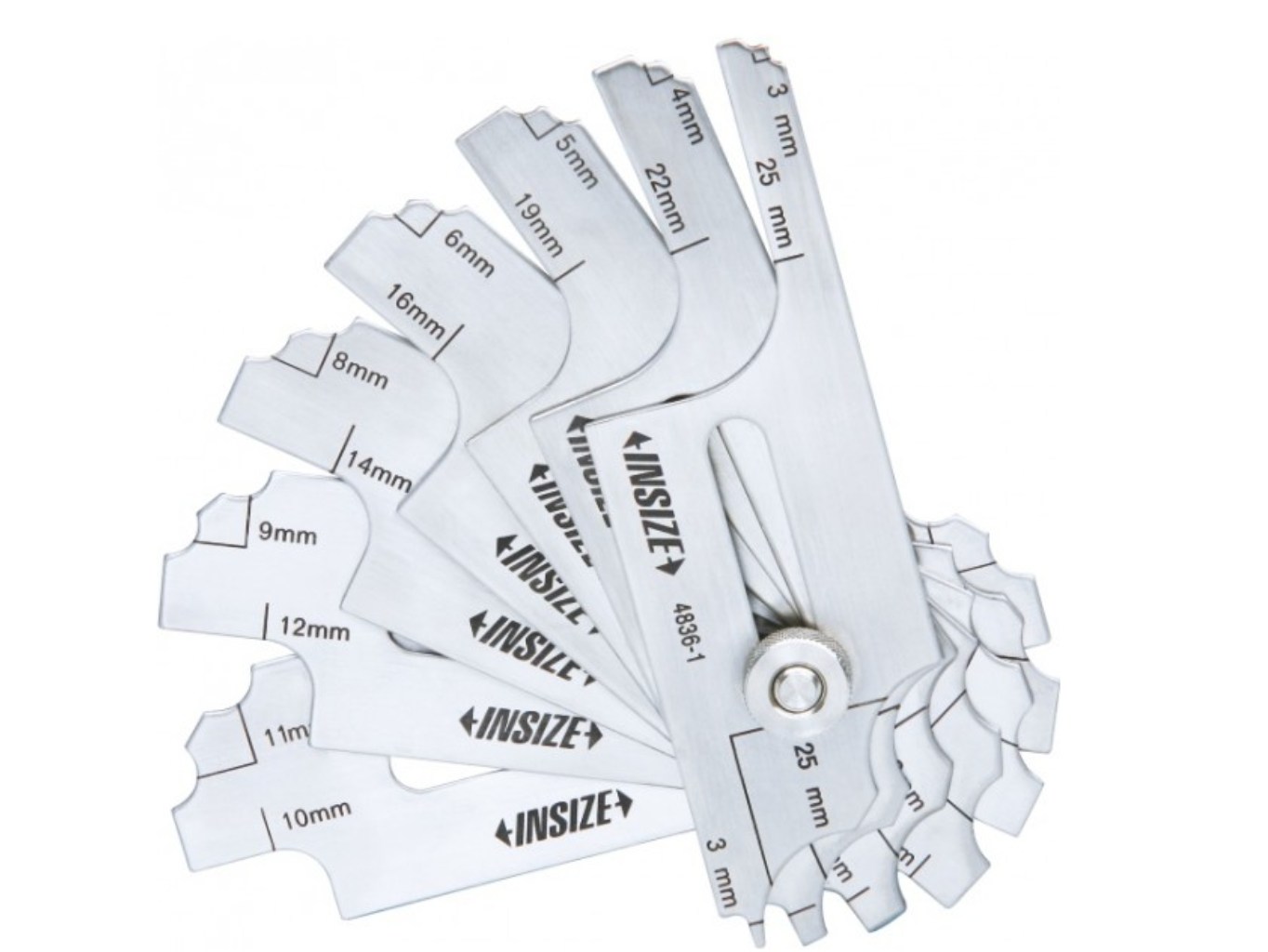Sarokvarrat ellenőrző idomszer 7 lemezes készlet 3-25 mm - Insize
