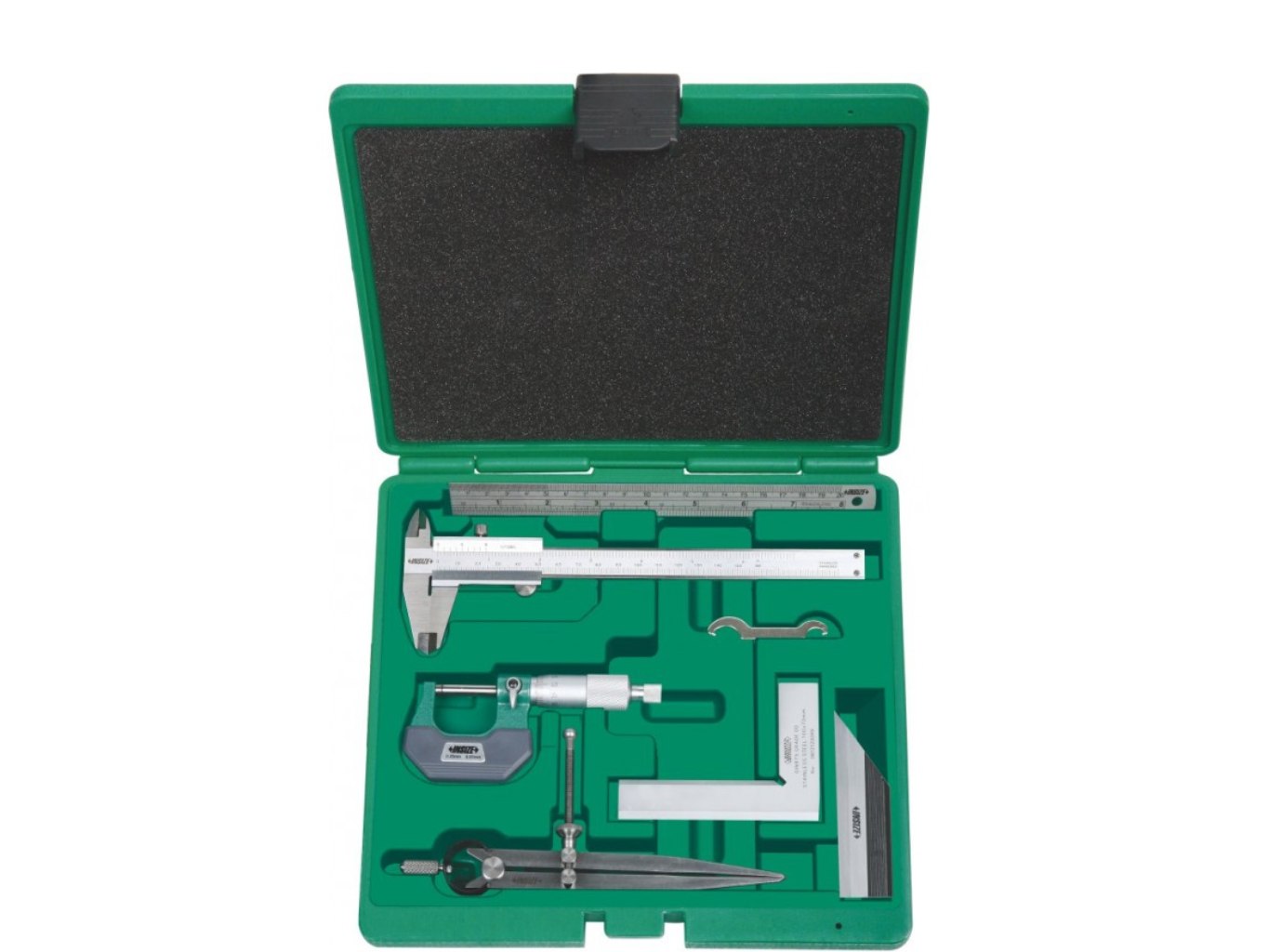 6 részes mérőeszköz készlet, nóniuszos tolómérővel 0-150/0.05 mm - Insize