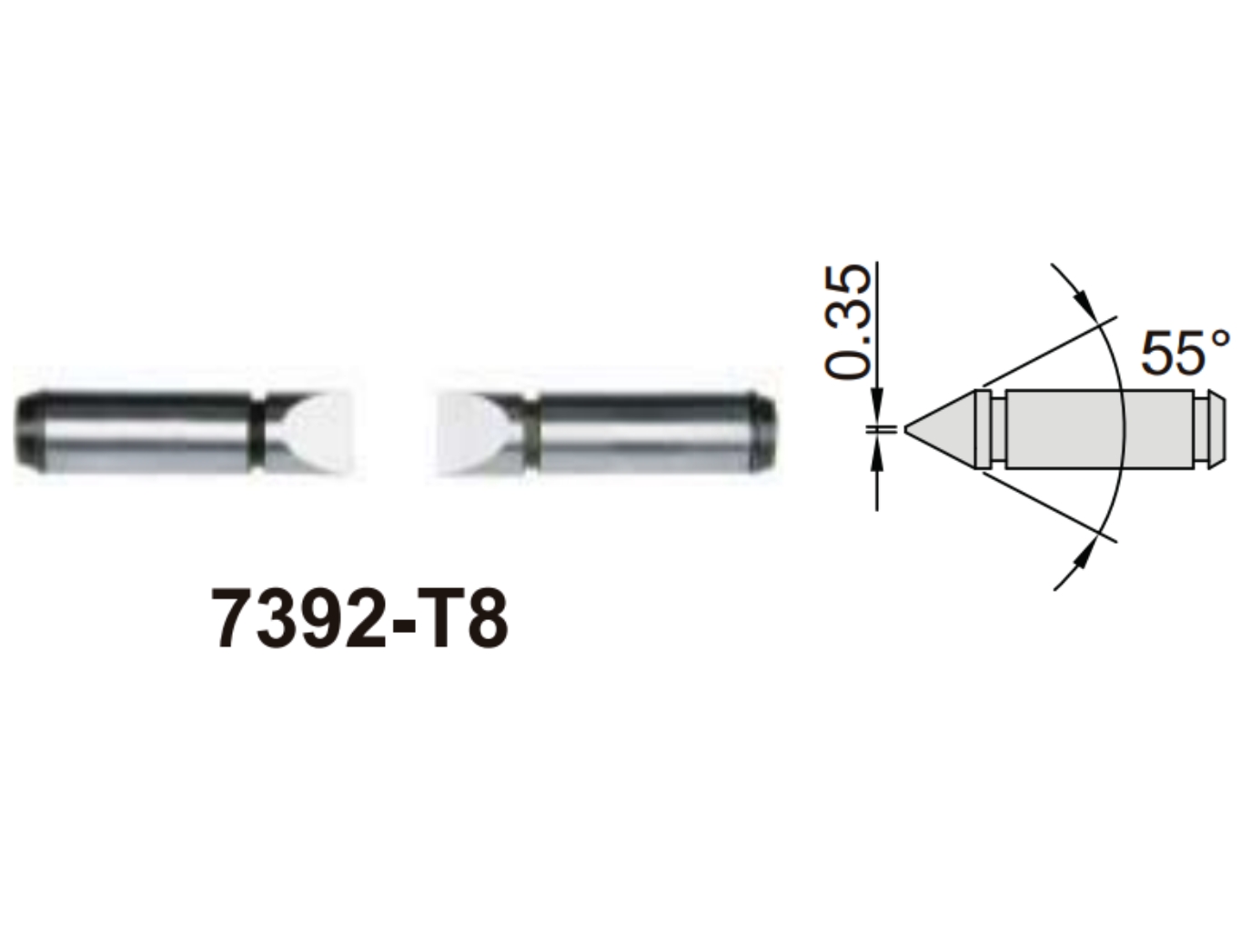 Hegyes mérőcsúcs, univerzális tolómérőkhöz 0.35 mm, 55° - Insize