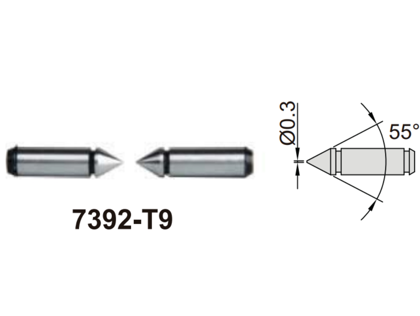Hegyes mérőcsúcs univerzális tolómérőkhöz 55° - Insize