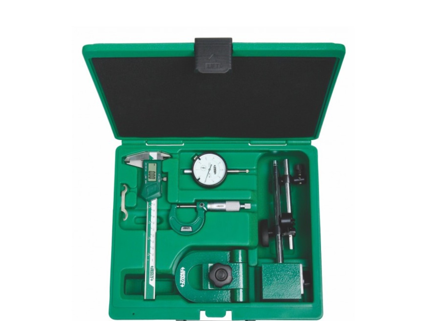 5 részes mérőeszköz készlet, mérőórával és digitális tolómérővel - Insize