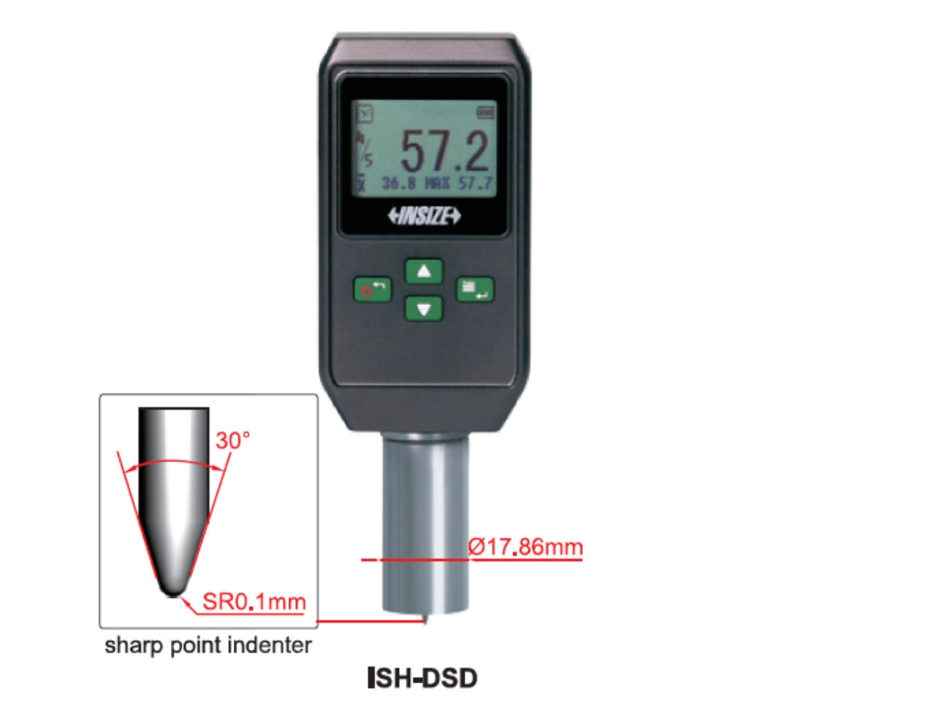 Digitális Shore D, keménységmérő 0~100 HD - Insize