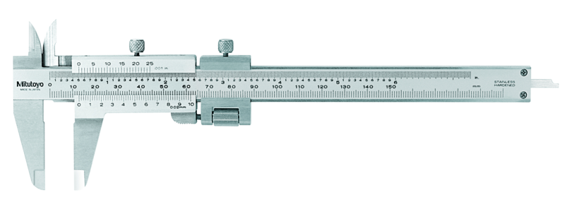 Nóniuszos metrikus/coll tolómérő finom beállítással - Mitutoyo 130