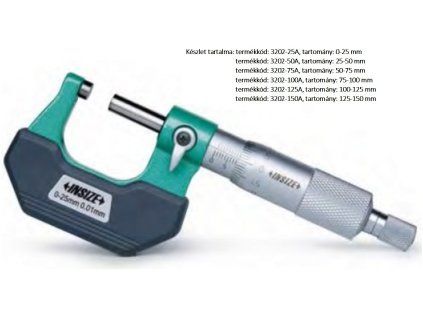 Insize-3202-25A-standard-külső-mikrométer-6készlet