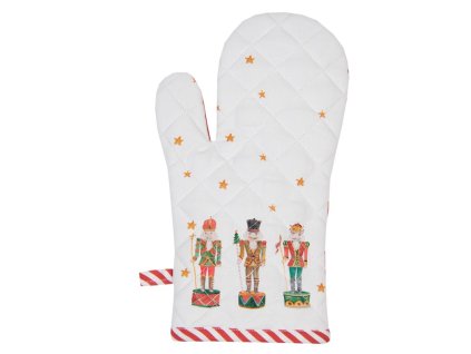 hlc44k kids oven mitt 12x21 cm white red cotton nutcrackers oven glove