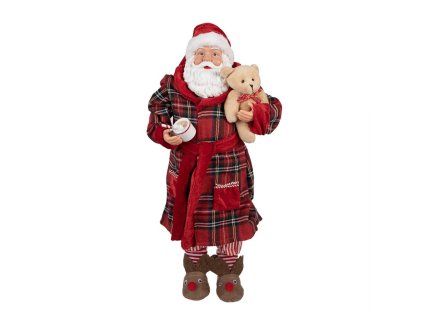 Velký Santa s medvídkem a horkou čokoládou