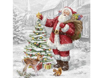 Ubrousky vánoční - Santa na sněhu