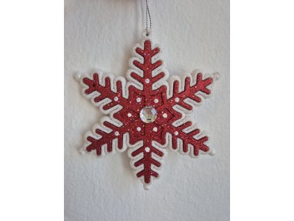Ozdoba vánoční - Vločka červená