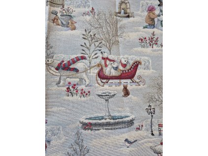 Ubrus vánoční - Hrátky na sněhu