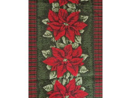 Ubrus - Vánoční hvězdice na zelené