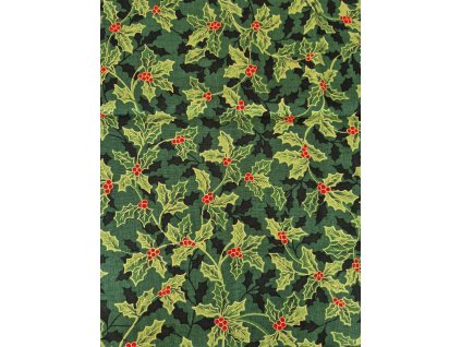 Ubrus vánoční - Cesmíny na zelené