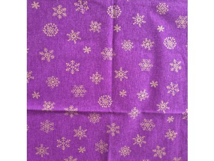 Ubrus - Zlaté vločky na fialové