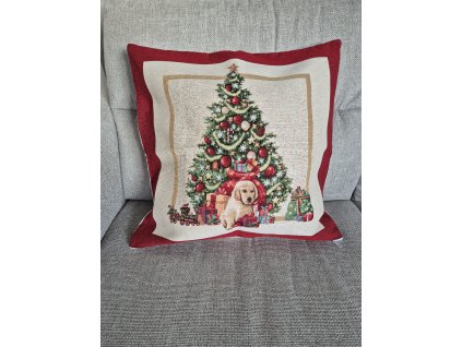 Polštářek vánoční - Stromek a pejsek