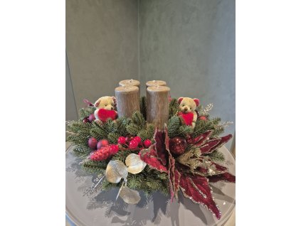 Adventní svícen - Medvídci