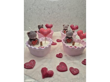 Valentýnská mistička s medvídkem