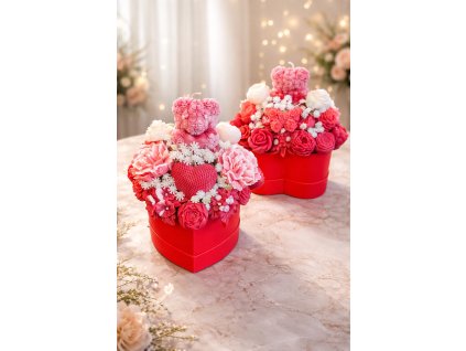 Sójová svíčka - Flower box srdce