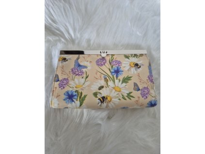 Peněženka -Béžová s květy