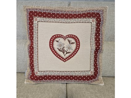 Polštářek - Srdce s puntíky