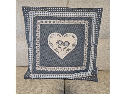Polštářek - Modré srdce