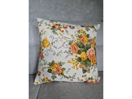 Polštářek - Květy na béžové