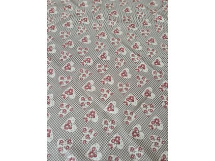 Ubrus -   Srdce na kostce růžová